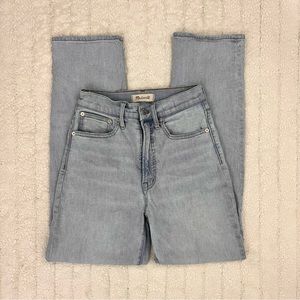 Madewell light wash straight leg jeans